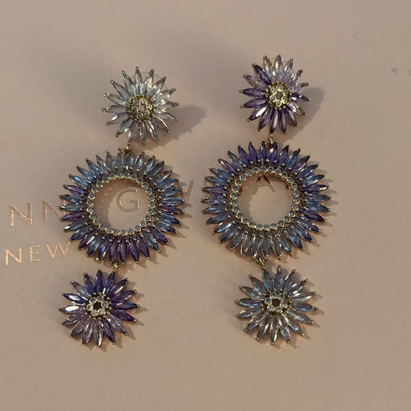 Mignonne Gavigan Purple and Silver Sunburst Earrings - Picture 1 of 4
